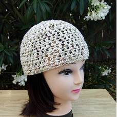 Light Brown Beige Cotton Crochet Knit Hat Summer Mujer&apos;s Beanie  Chemo  Skullcap  eb-37117213